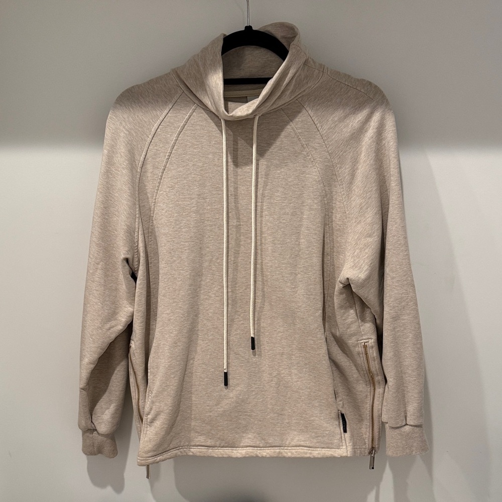 Varley beige Cowl Neck Pullover Hoodie